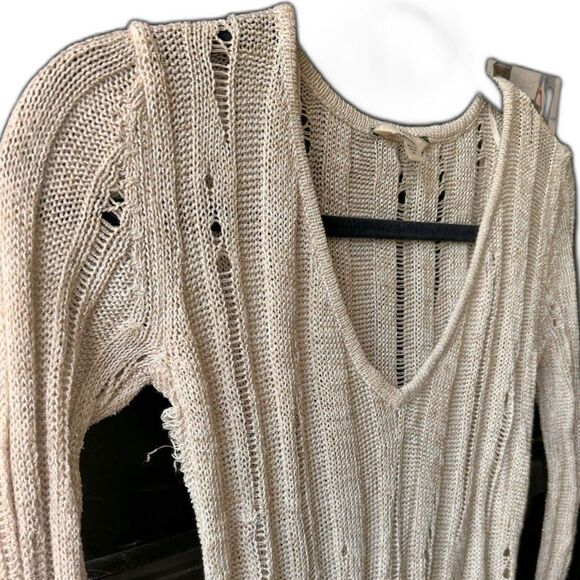 GUESS Women's Mesh Knit Stitch Dress XS off white b29 - Picture 2 of 5